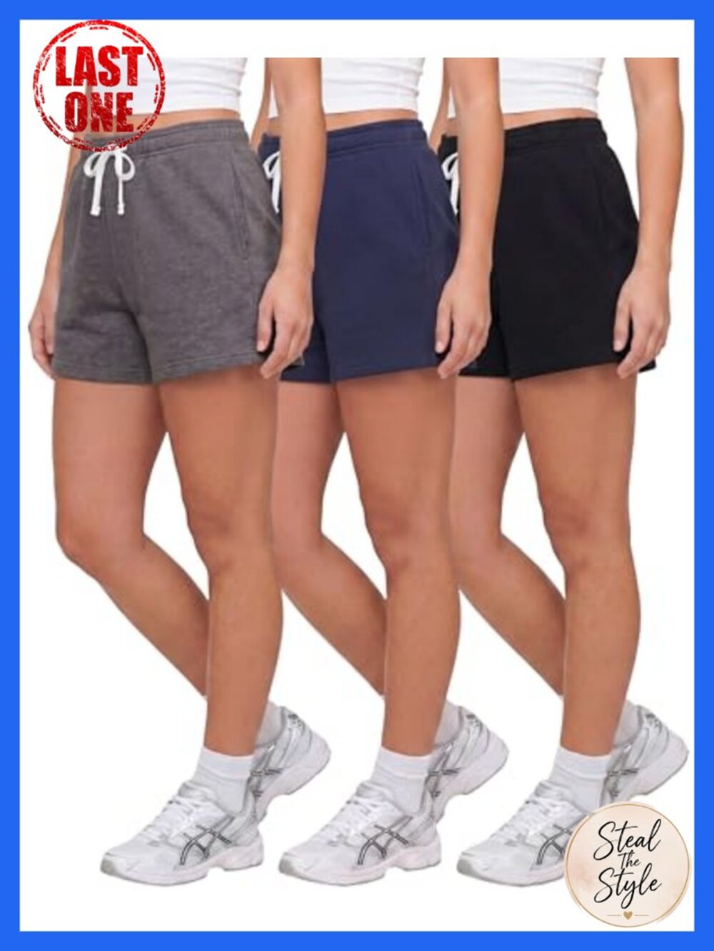 3 Pack Women's Fleece Athletic Sweat Shorts Drawstring Pockets Lounge
